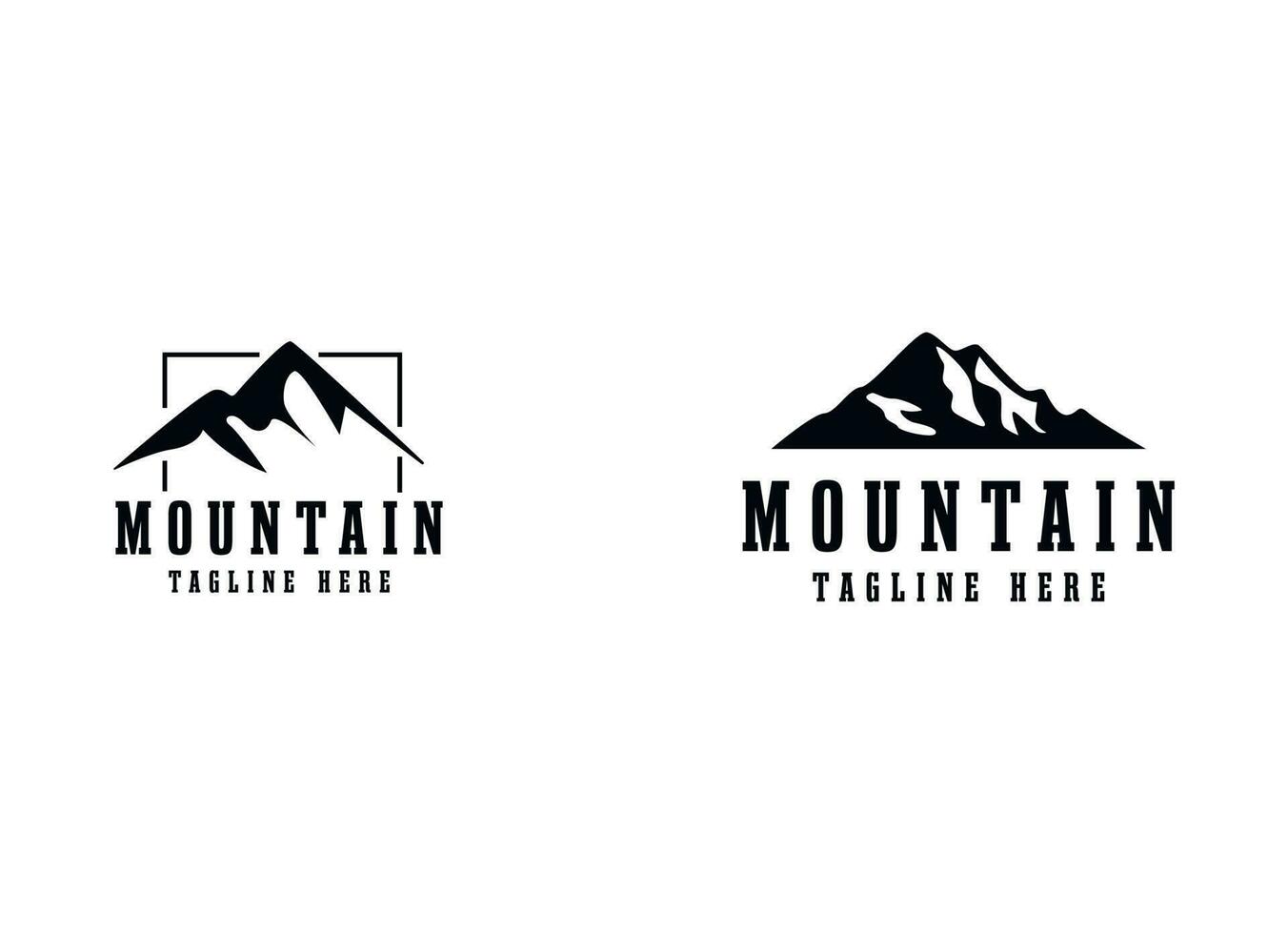 nero montagna logo design modello vettore