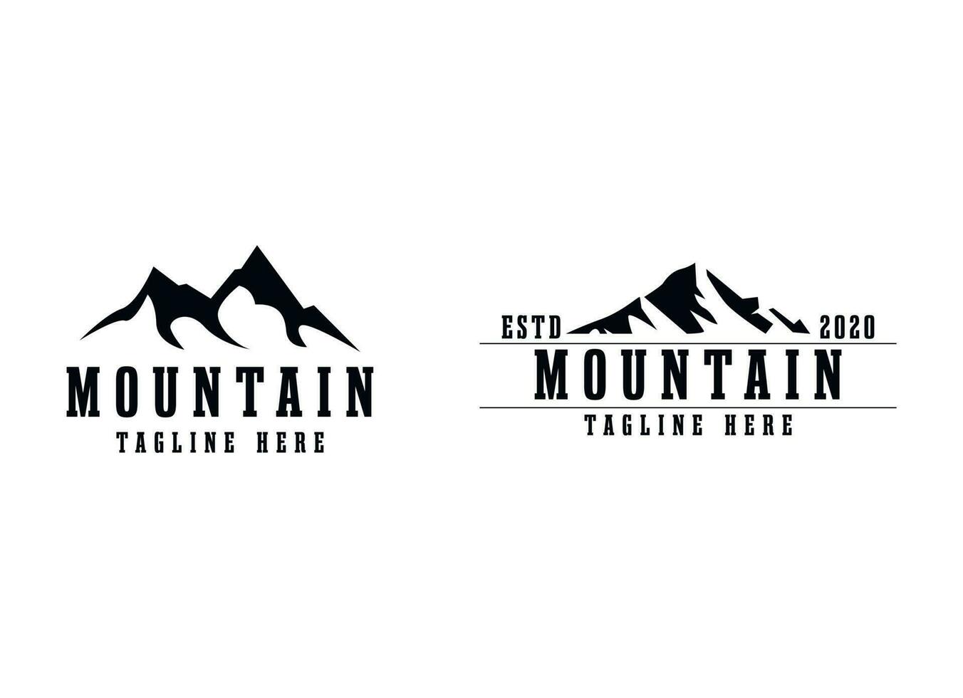 nero montagna logo design modello vettore