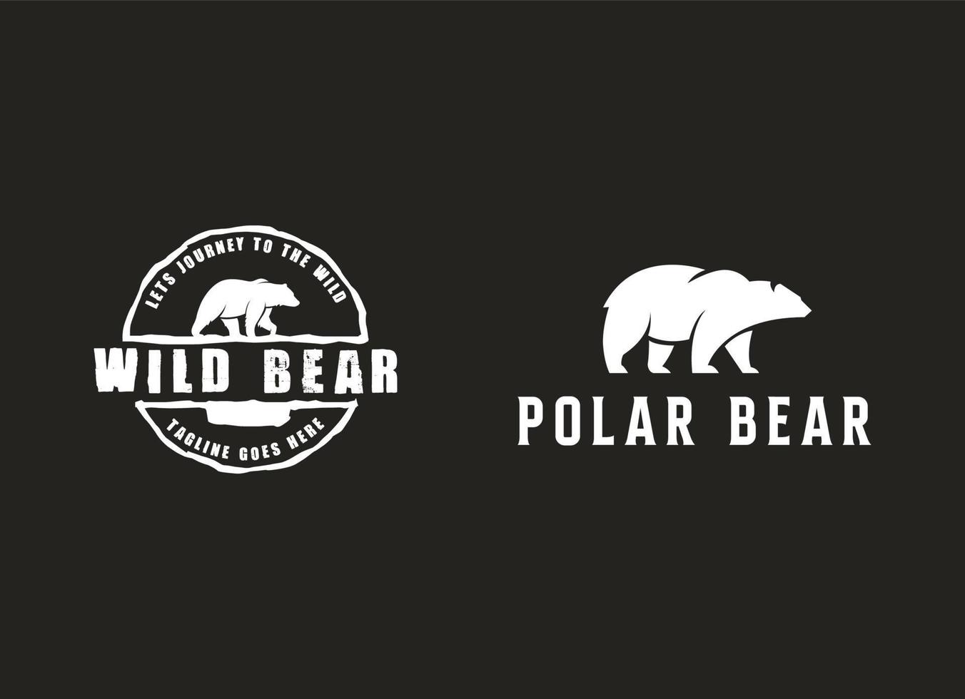 orso logo design modello. Vintage ▾ stile vettore