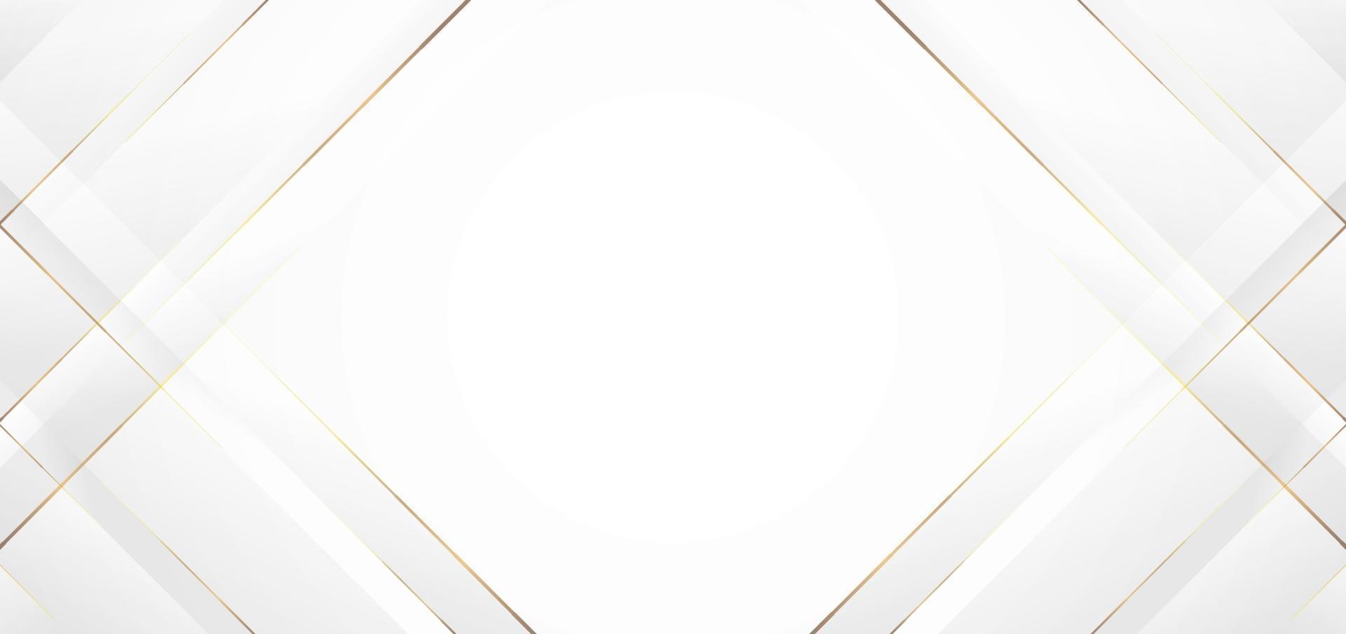 astratto moderno sfondo bianco carta tagliata stile con linea dorata vettore