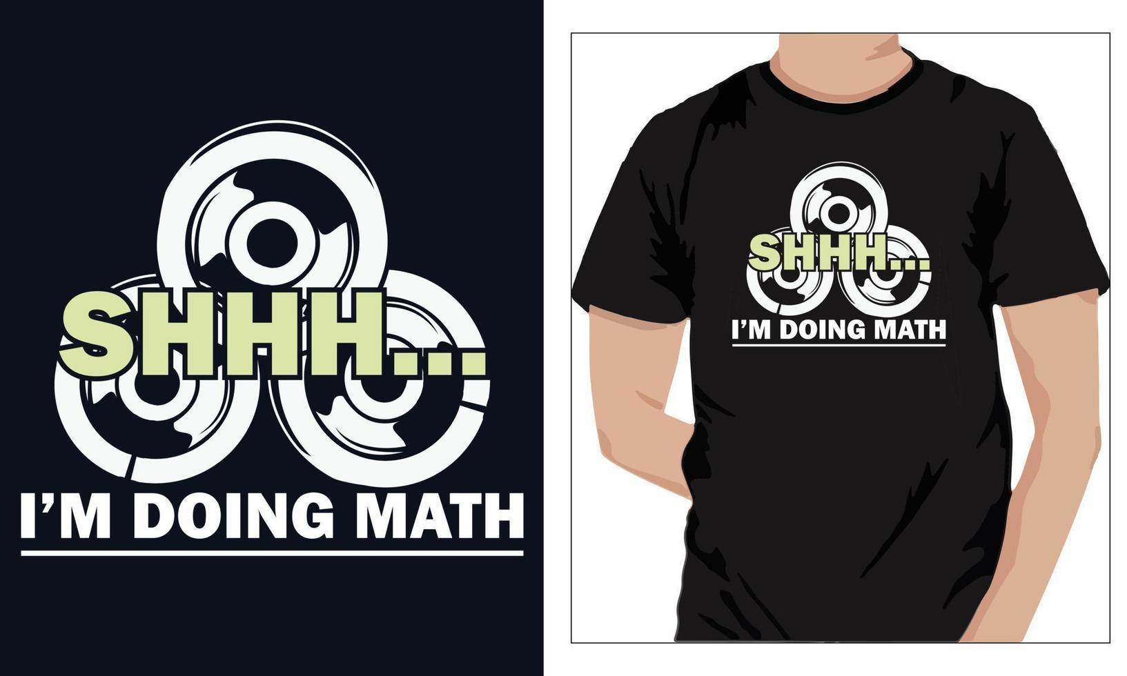 Palestra fitness magliette design shhh io am fare matematica vettore
