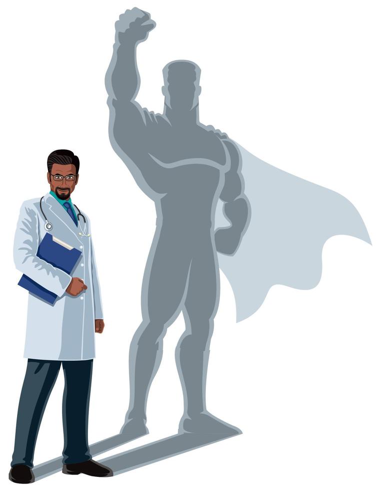 indiano medico supereroe ombra vettore