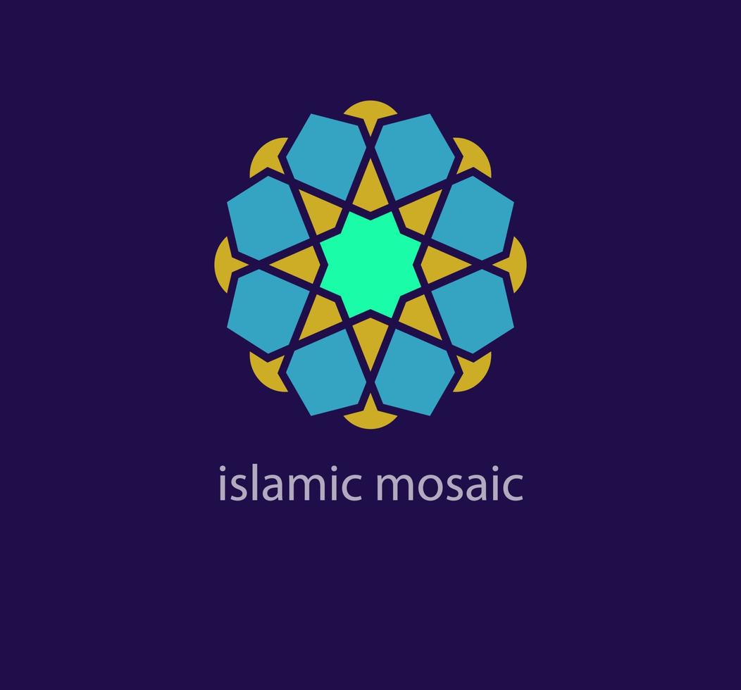 unico islamico mosaico stile logo design modello. astratto Arabo simbolo. geometrico unico forme. moderno colore transizioni. religione e cultura design logo modello. vettore. vettore
