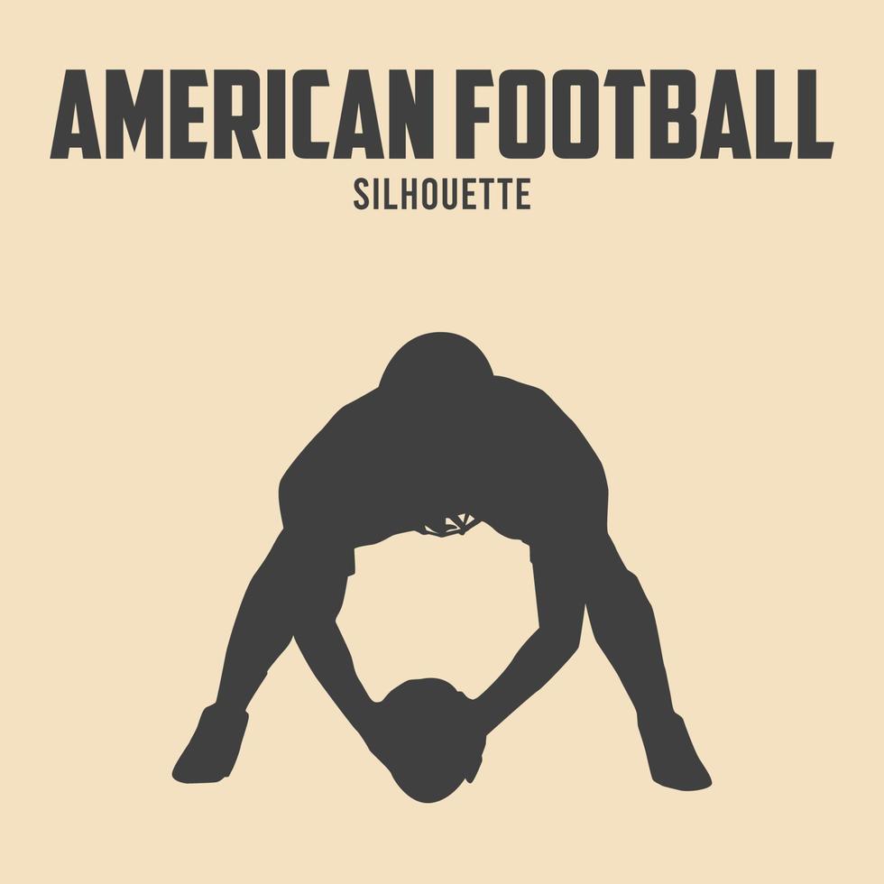 americano calcio giocatore silhouette vettore azione illustrazione