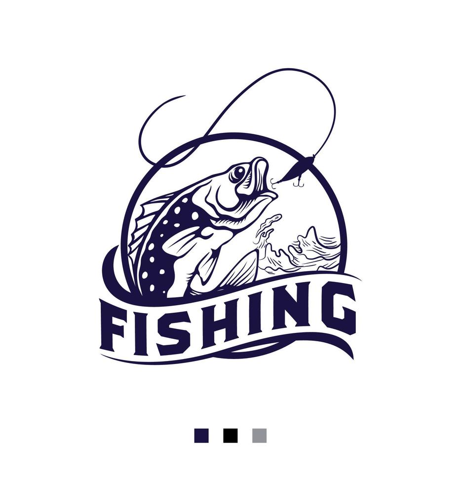 vettore di progettazione del logo di pesca