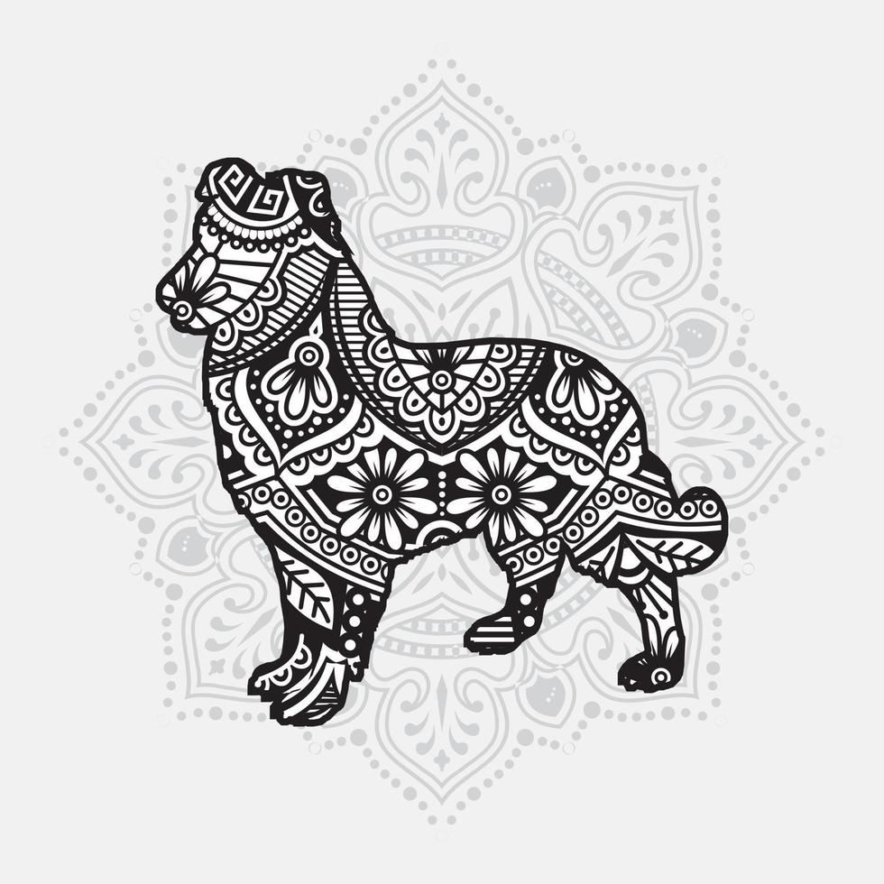 mandala di cane. elementi decorativi vintage. modello orientale, illustrazione vettoriale. vettore