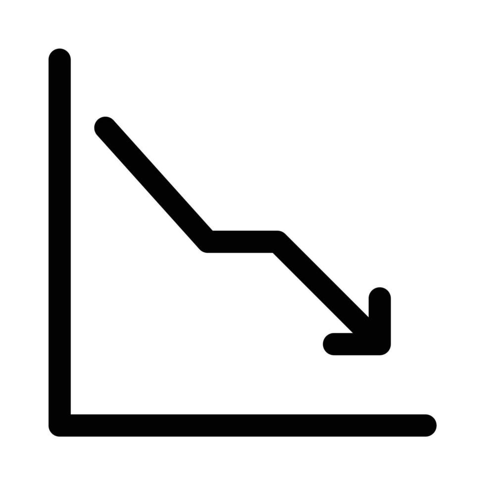 linea grafico icona per mostrando attività commerciale declino o perdita vettore