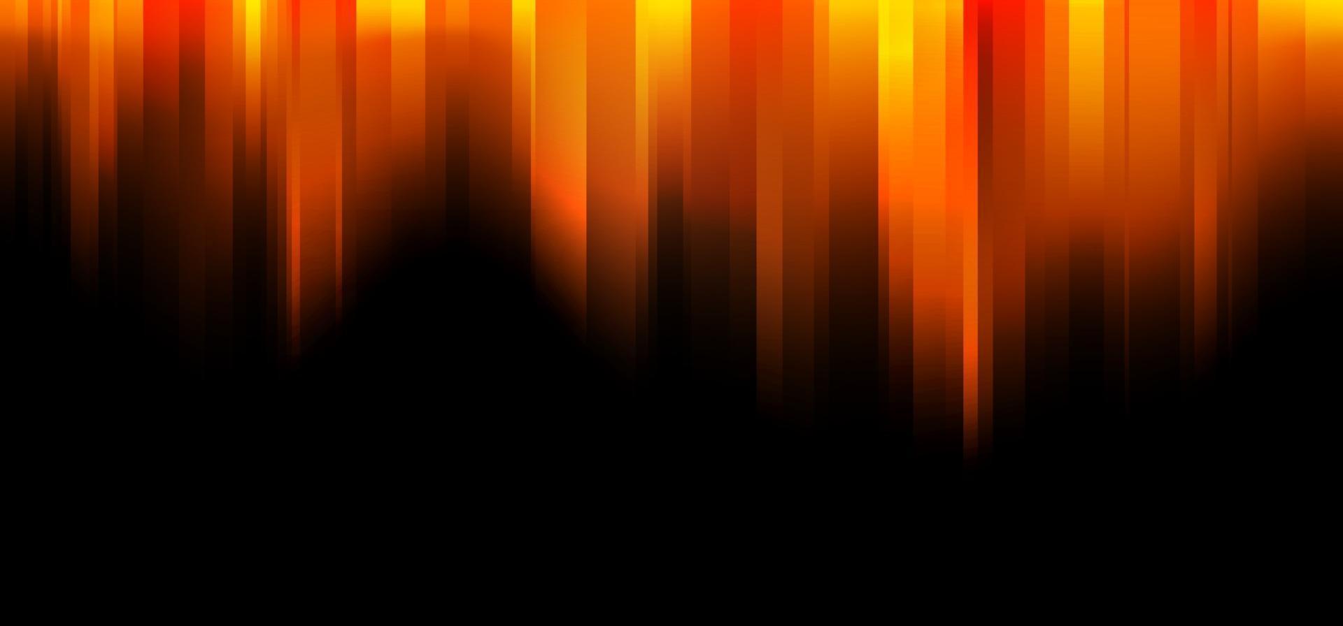 sfocatura di movimento astratto arancione e giallo strisce sfumate sulla trama di sfondo nero. vettore