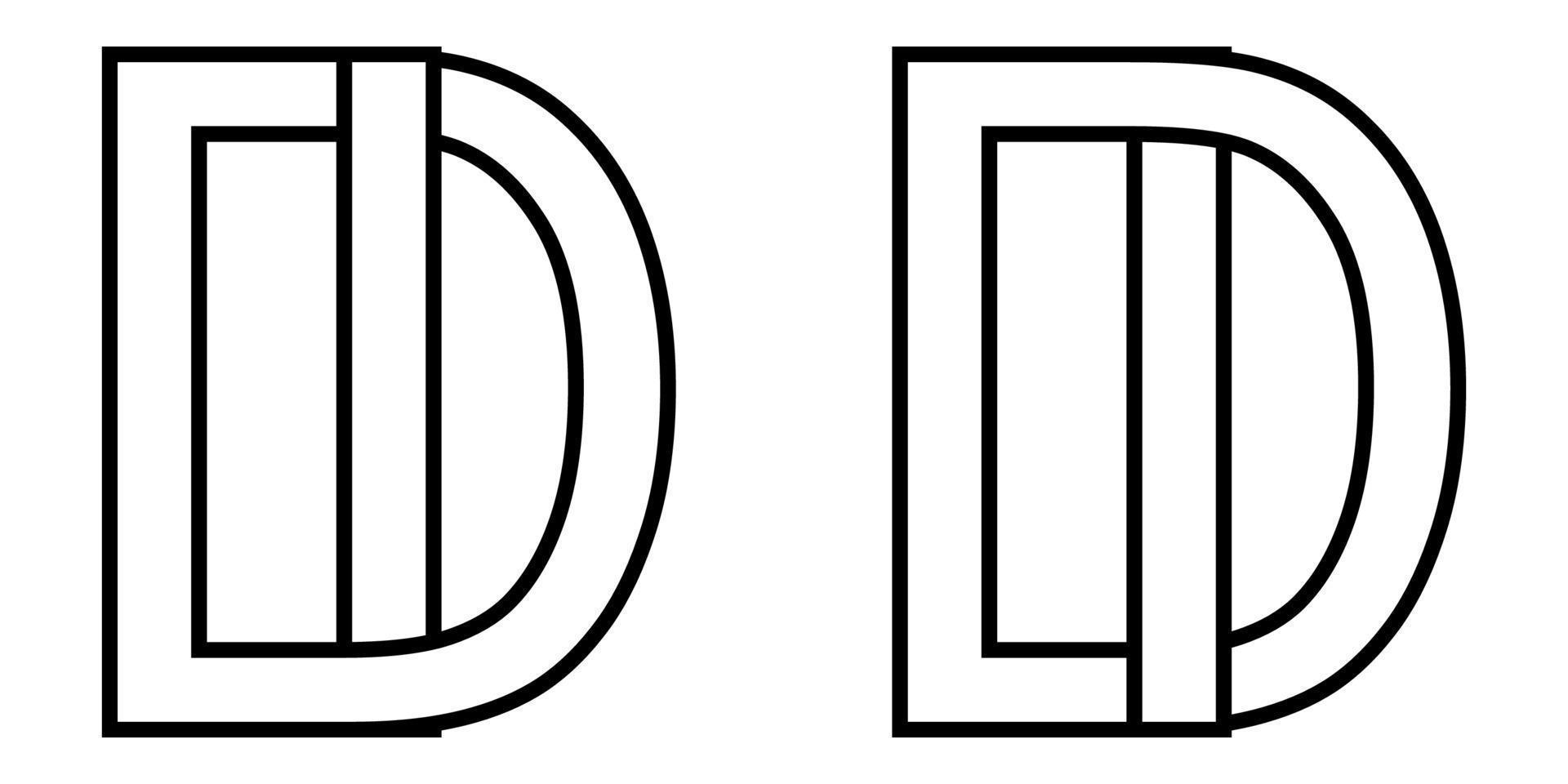 logo id di icona cartello Due interlacciato lettere io d, vettore logo id di primo capitale lettere modello alfabeto io d