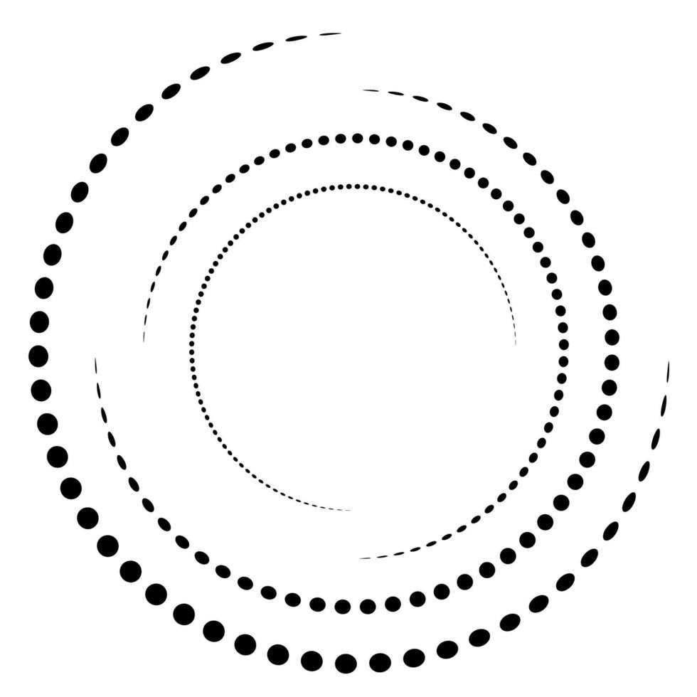 mezzitoni puntini modulo cerchio il giro logo e tratteggiata lente telaio vettore