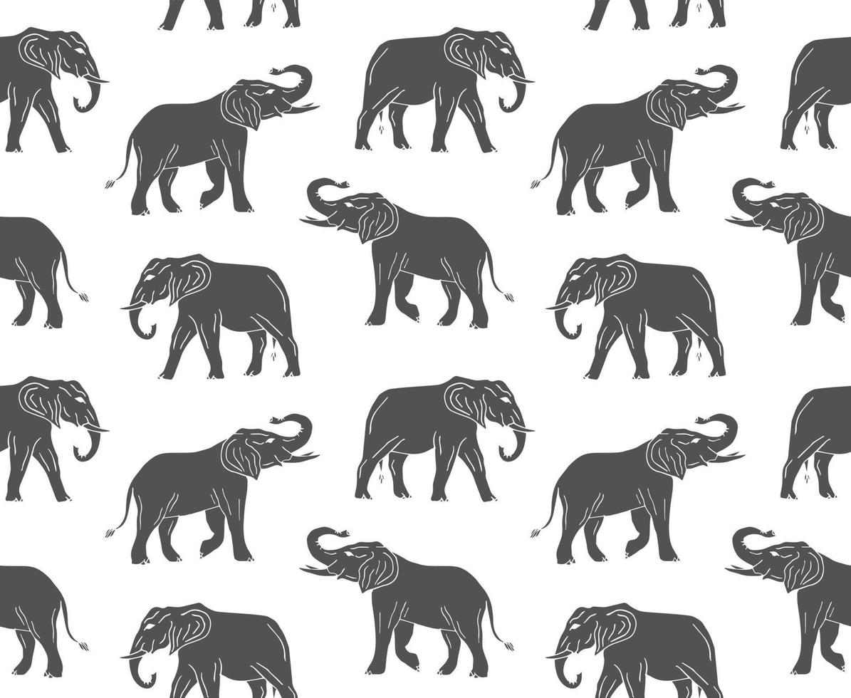 vettore senza soluzione di continuità modello di mano disegnato elefante