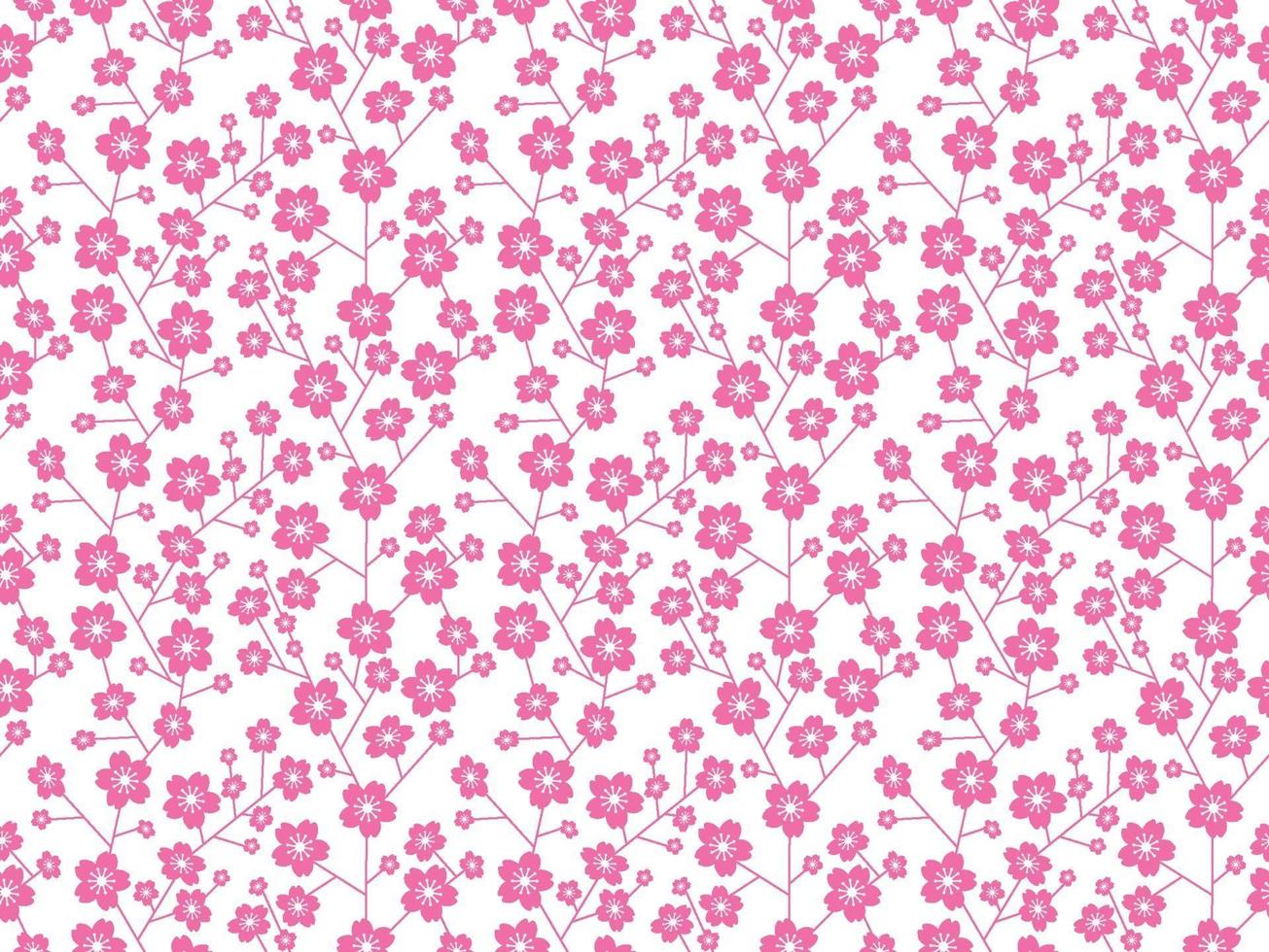 Seamless pattern floreale di fiori di ciliegio isolato su uno sfondo bianco, illustrazione vettoriale. vettore