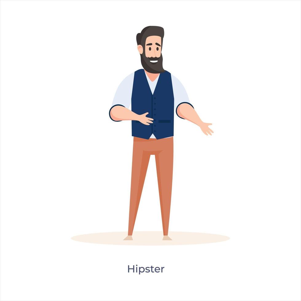 avatar giovane hipster vettore