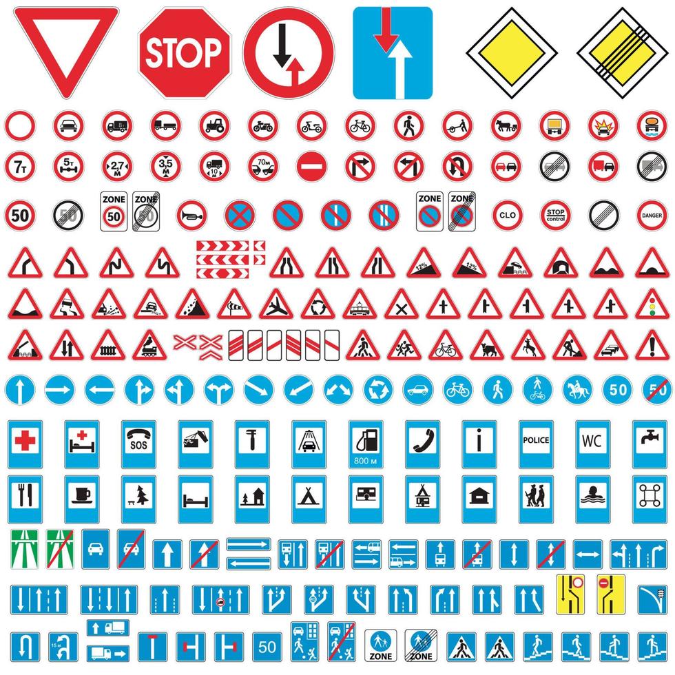 set di segnali stradali vettore