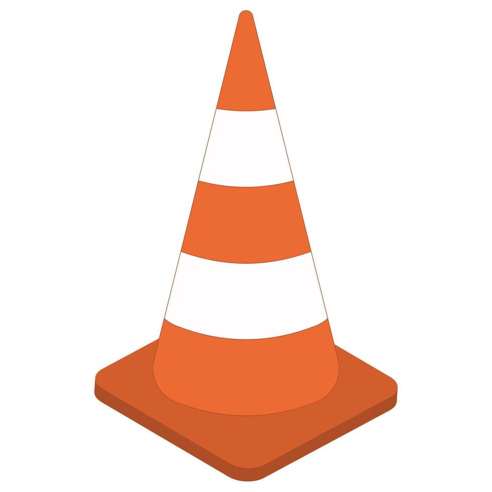 bianca arancia traffico cono 3d cartello vettore cono cartone animato traffico controllo