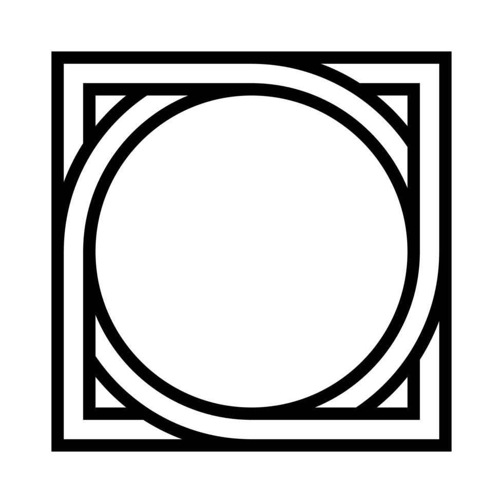 geometrico forma modello cerchio inscritto nel quadrato, vettore modello tatuaggio simbolo cartello il giro piazza