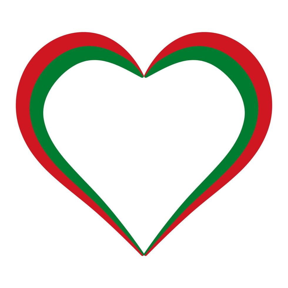 cuore forma bandiera bielorussia, vettore io amore bielorussia, schema calligrafia cuore colore bandiera