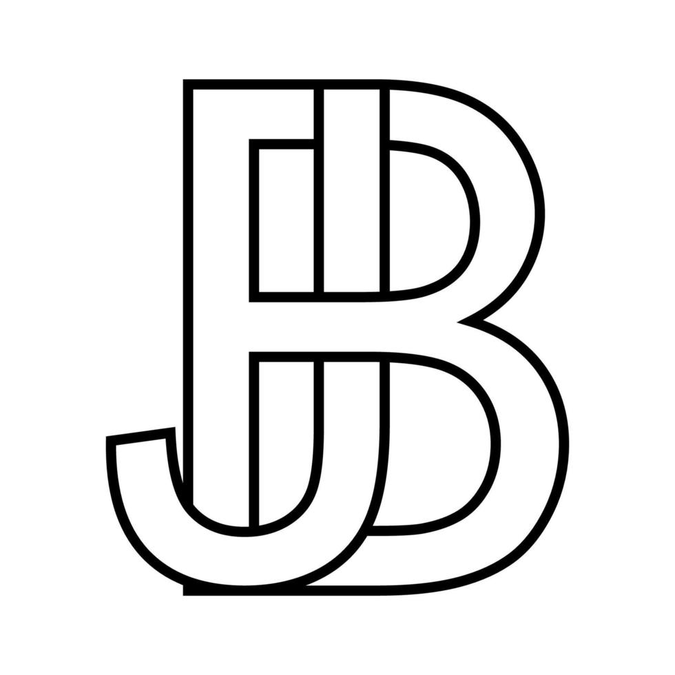 logo cartello bj jb icona cartello Due interlacciato lettere b, j vettore logo bj, jb primo capitale lettere modello alfabeto b, j