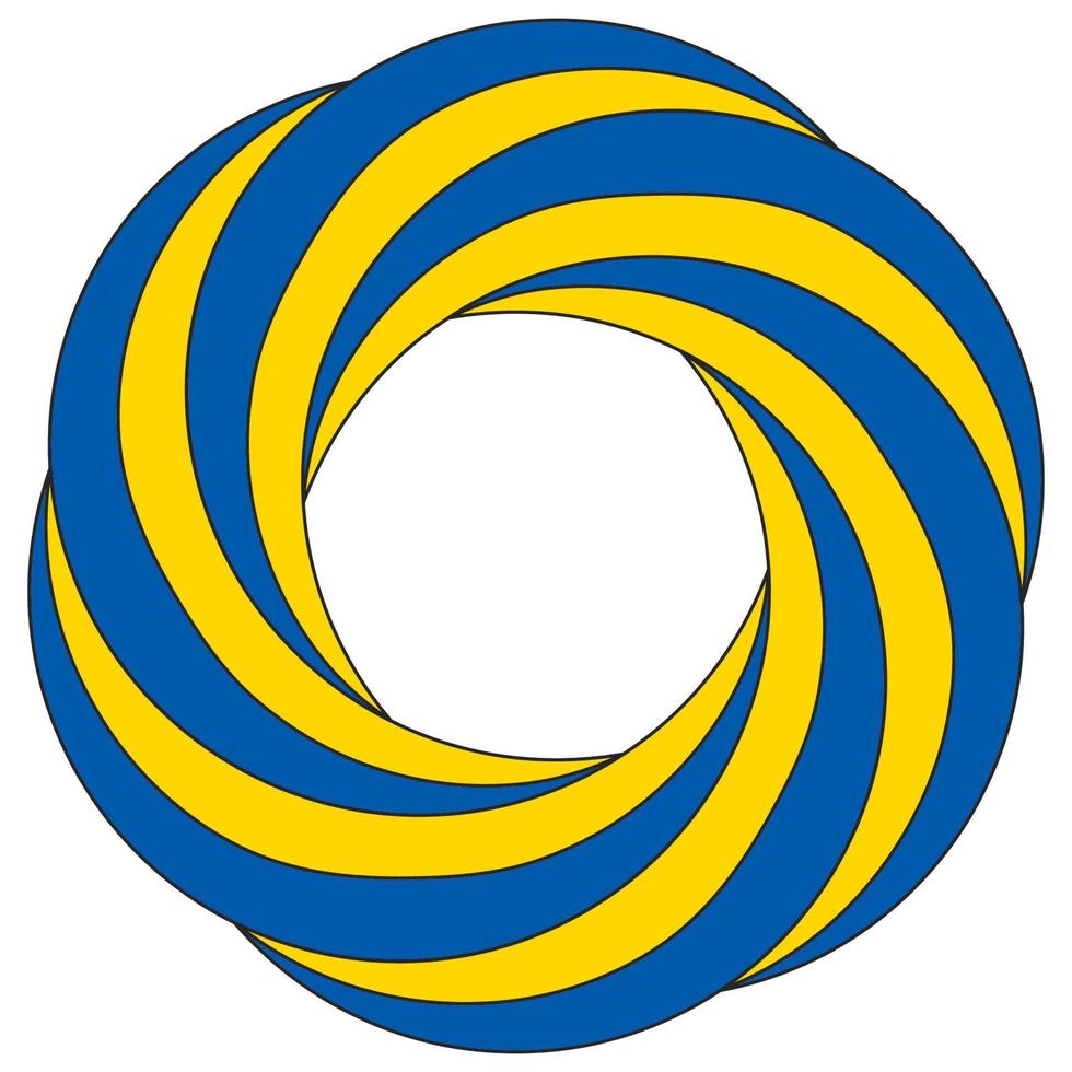 giallo blu circolare modello bandiera Ucraina, simbolo gratuito nazione ua vettore