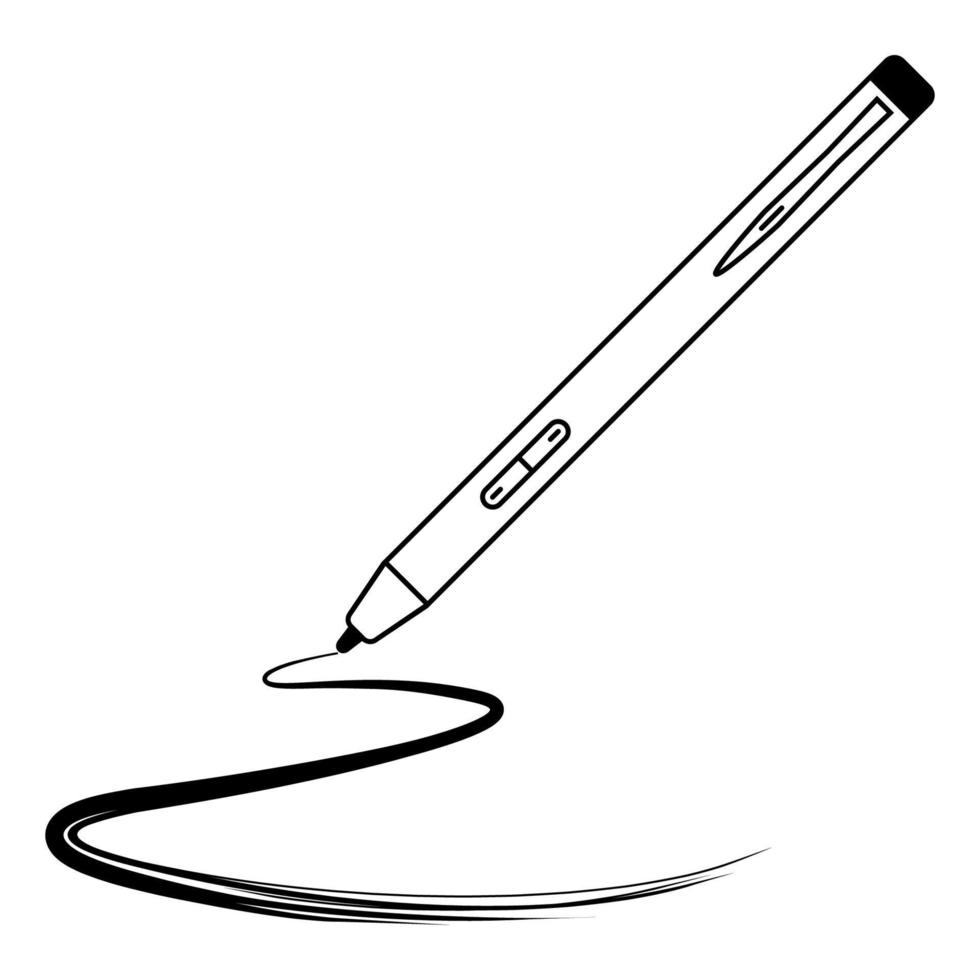 stilo penna tavoletta digitale, grafico design matita, vettore attrezzo stilo