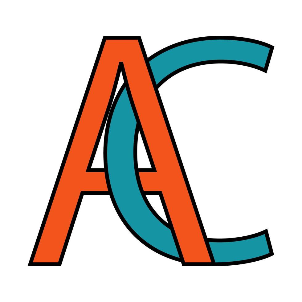 logo sillaba AC icona cartello Due interlacciato lettere un' c vettore logo AC primo capitale lettere modello alfabeto un' c