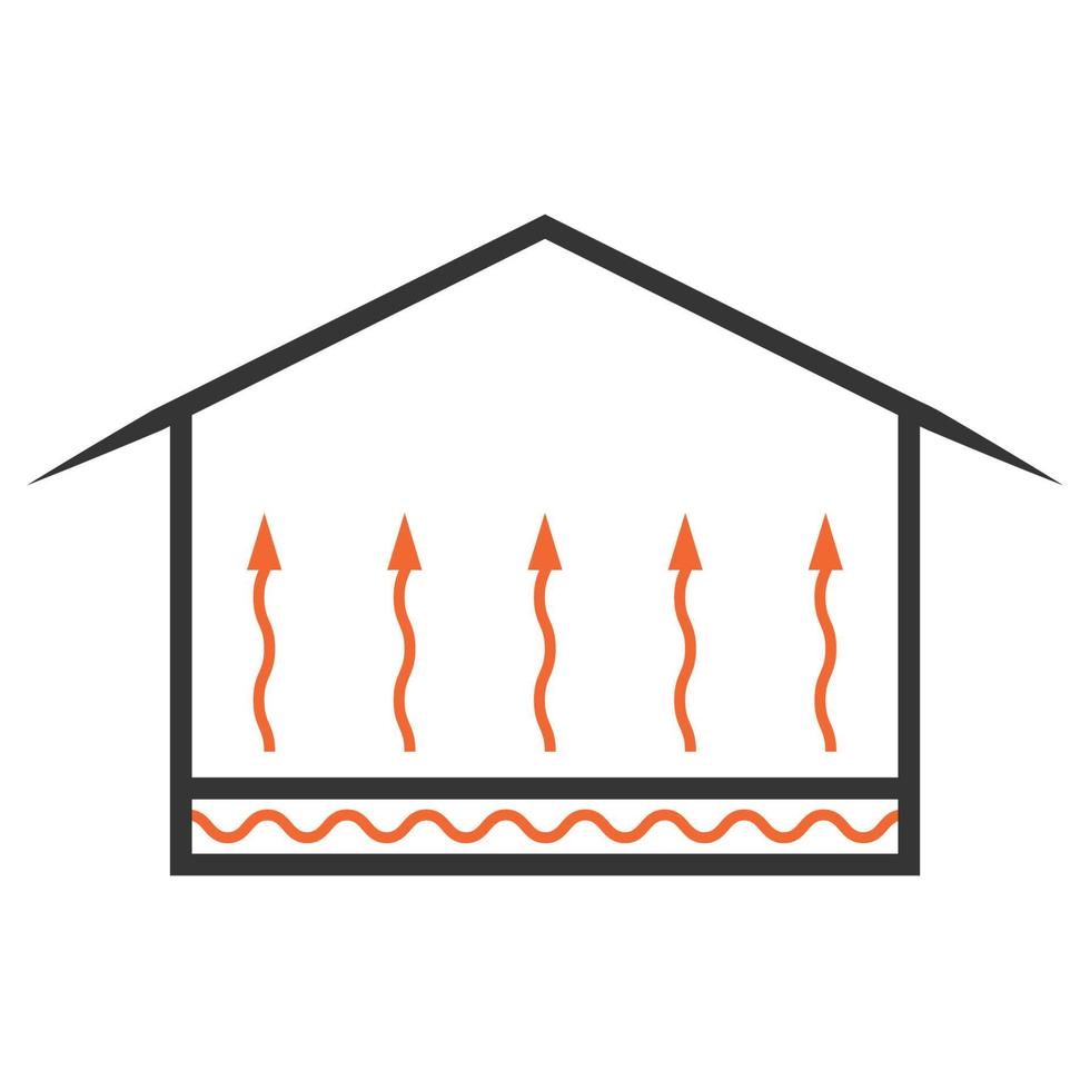 sottopavimento riscaldamento icona per casa il riscaldamento, termico pavimento casa comfort vettore