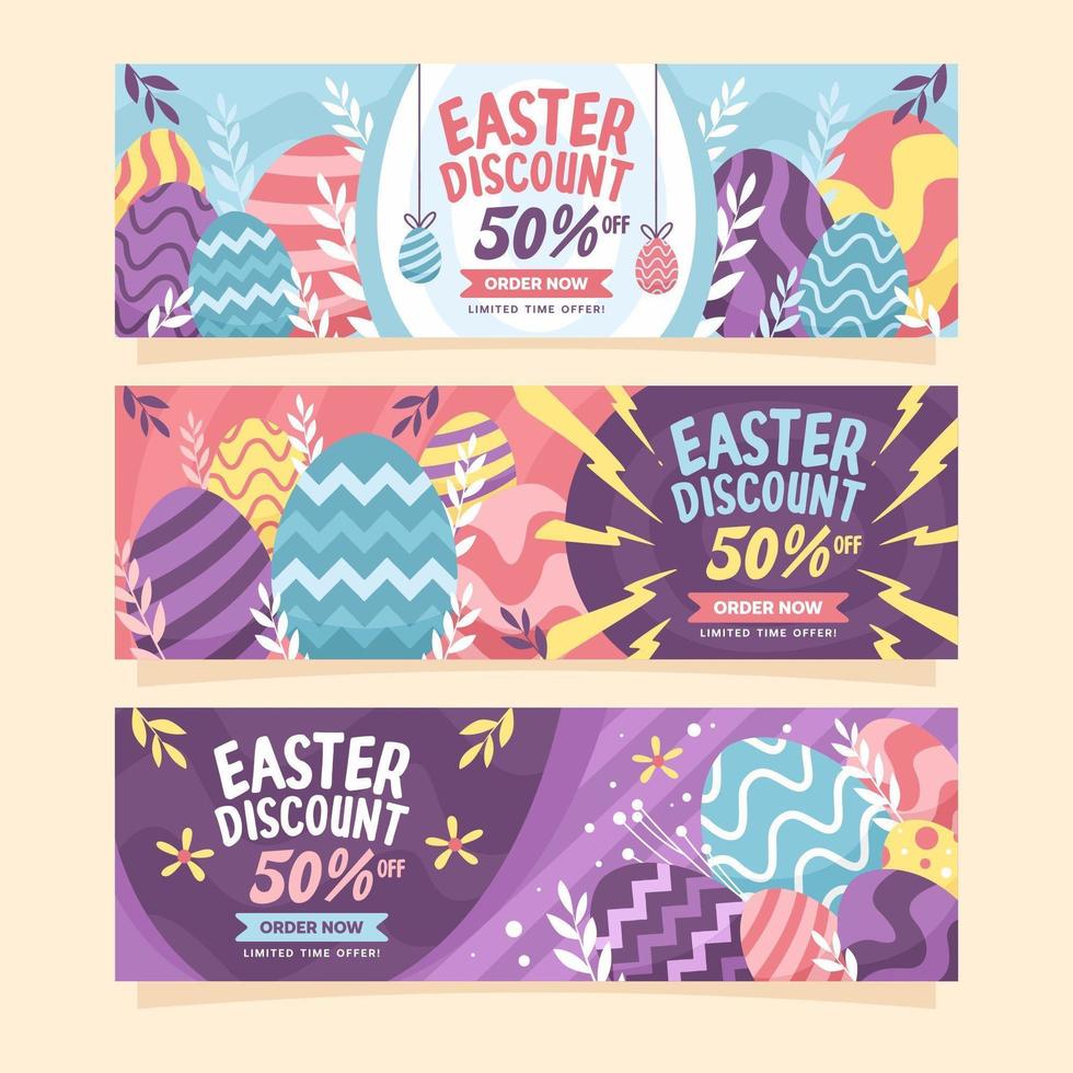 banner di marketing dell'uovo di Pasqua vettore