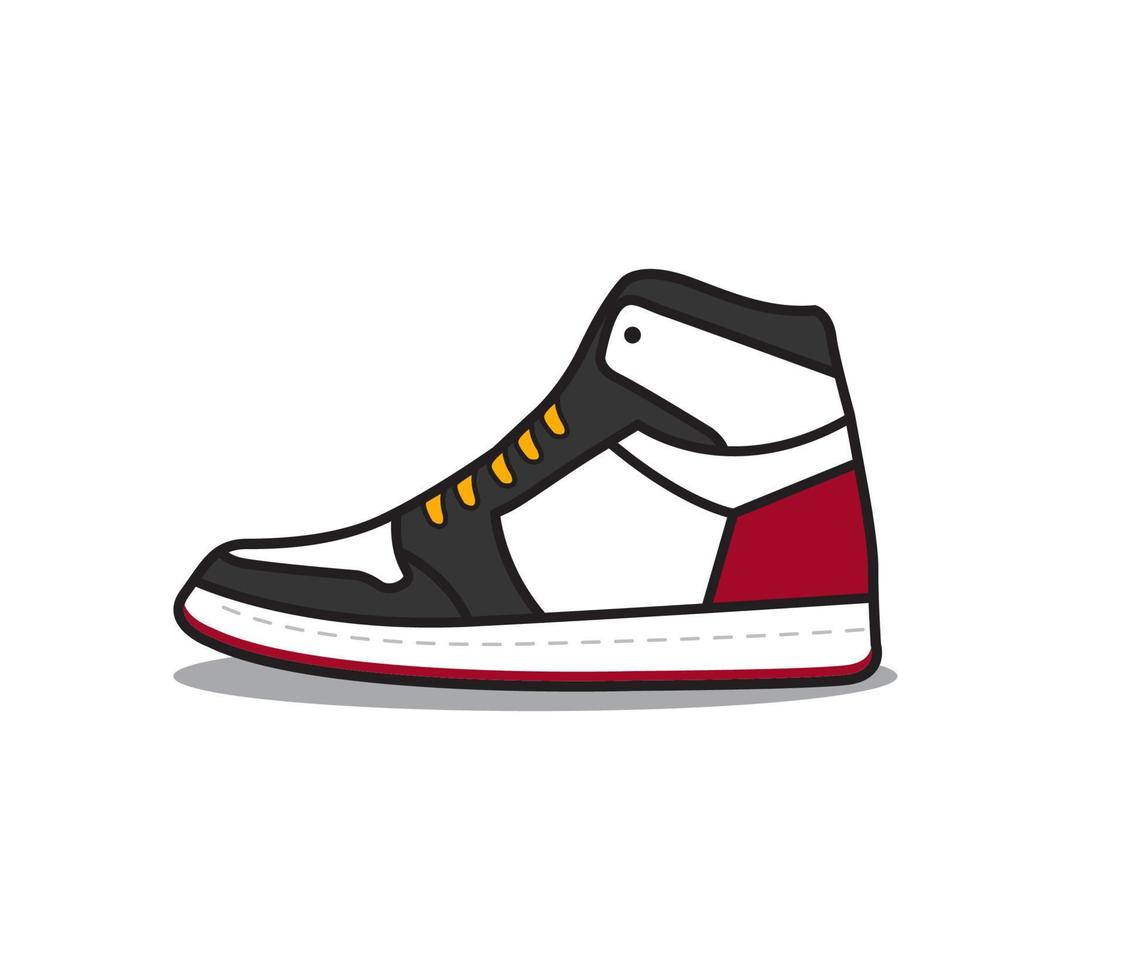 piatto design illustrazione di lato Visualizza sneaker 4 vettore