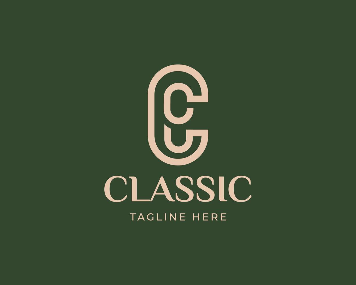 classico e elegante c ovale caffè icona logo vettore