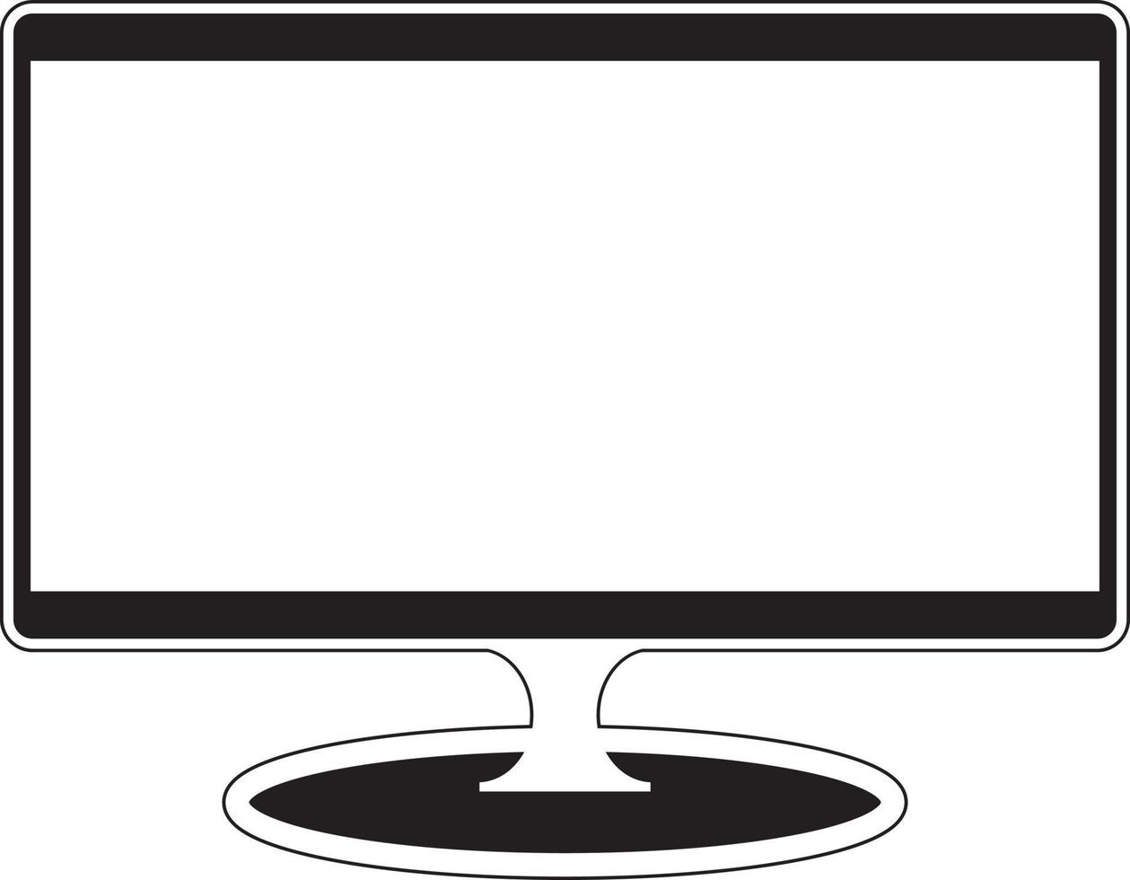 computer o tv del desktop schermo tenere sotto controllo, digitale elettronica con nero e bianca immagini vettore