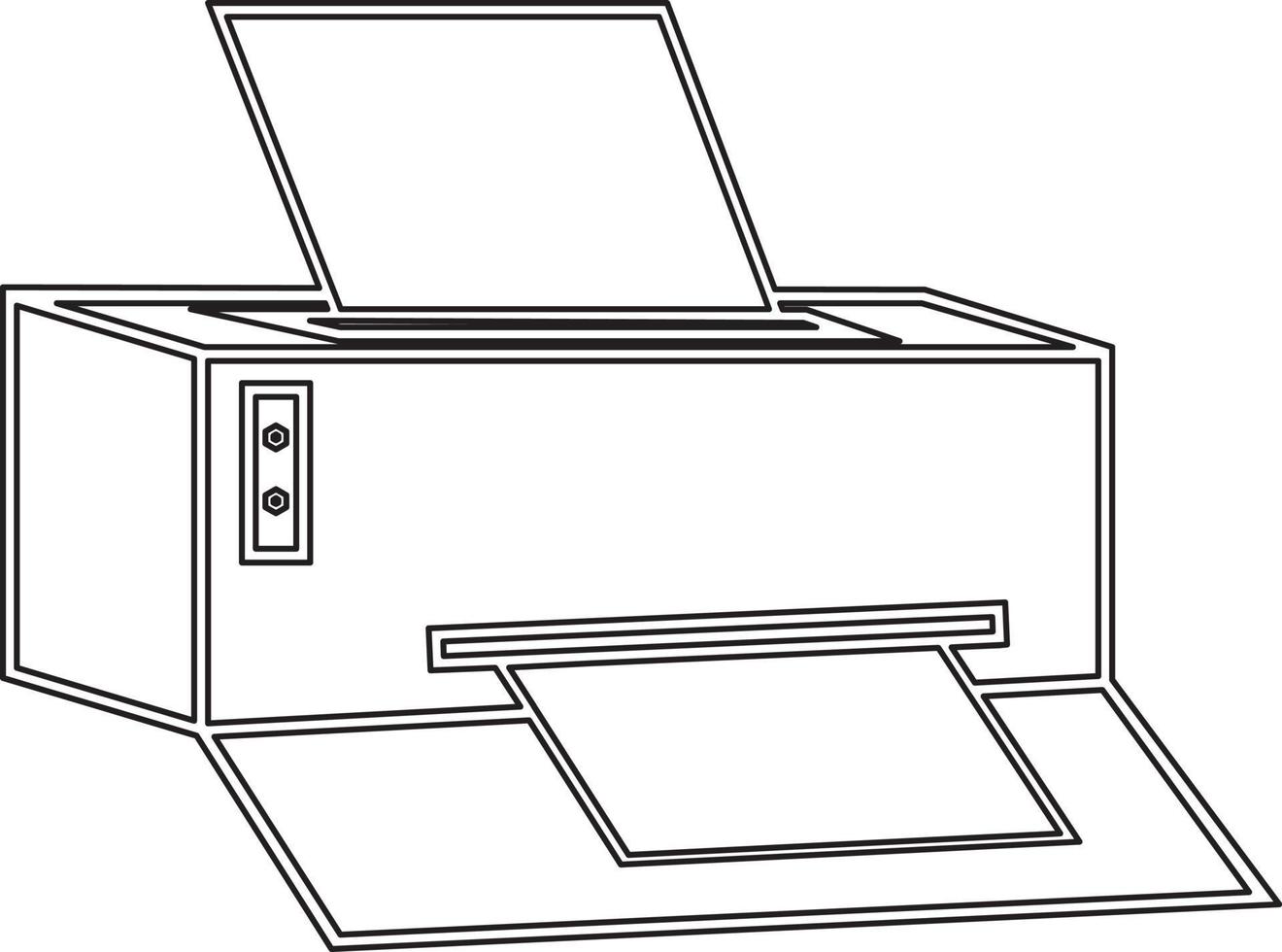 astratto stampante icona illustrazione simulatore, ufficio stampa tecnologia attrezzo per foto e testo vettore