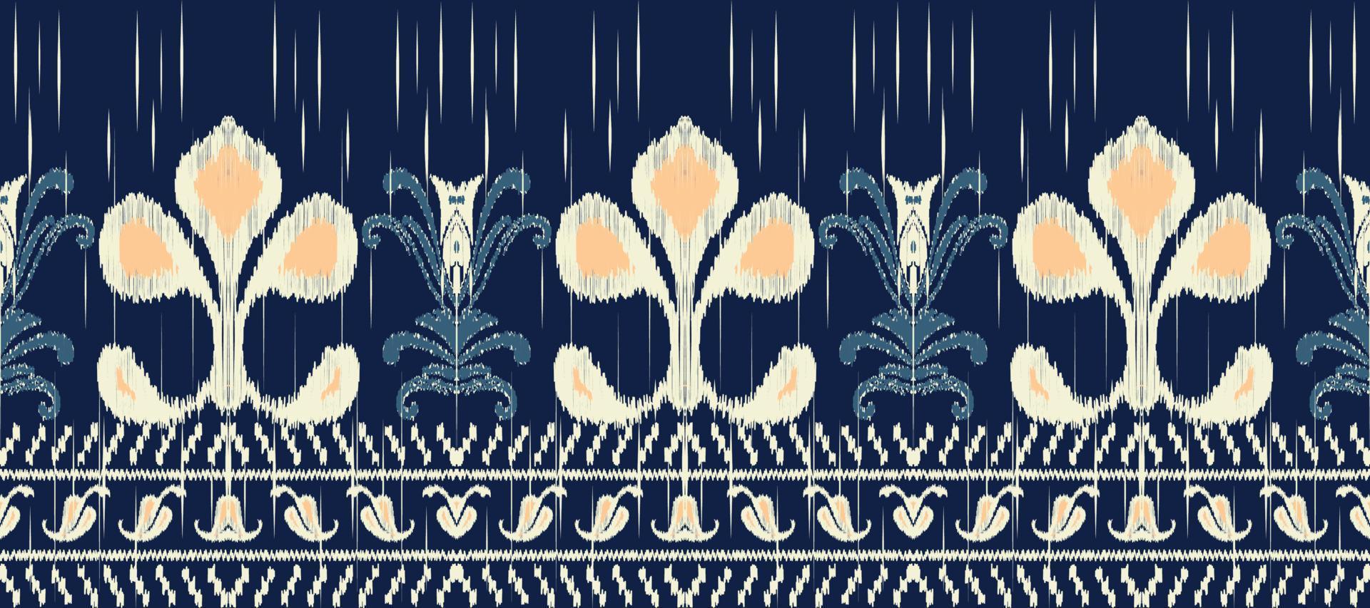 africano ikat paisley ricamo. batik tessile ikat fiori senza soluzione di continuità modello digitale vettore design per Stampa saree Kurti Borneo tessuto confine ikkat dupatta