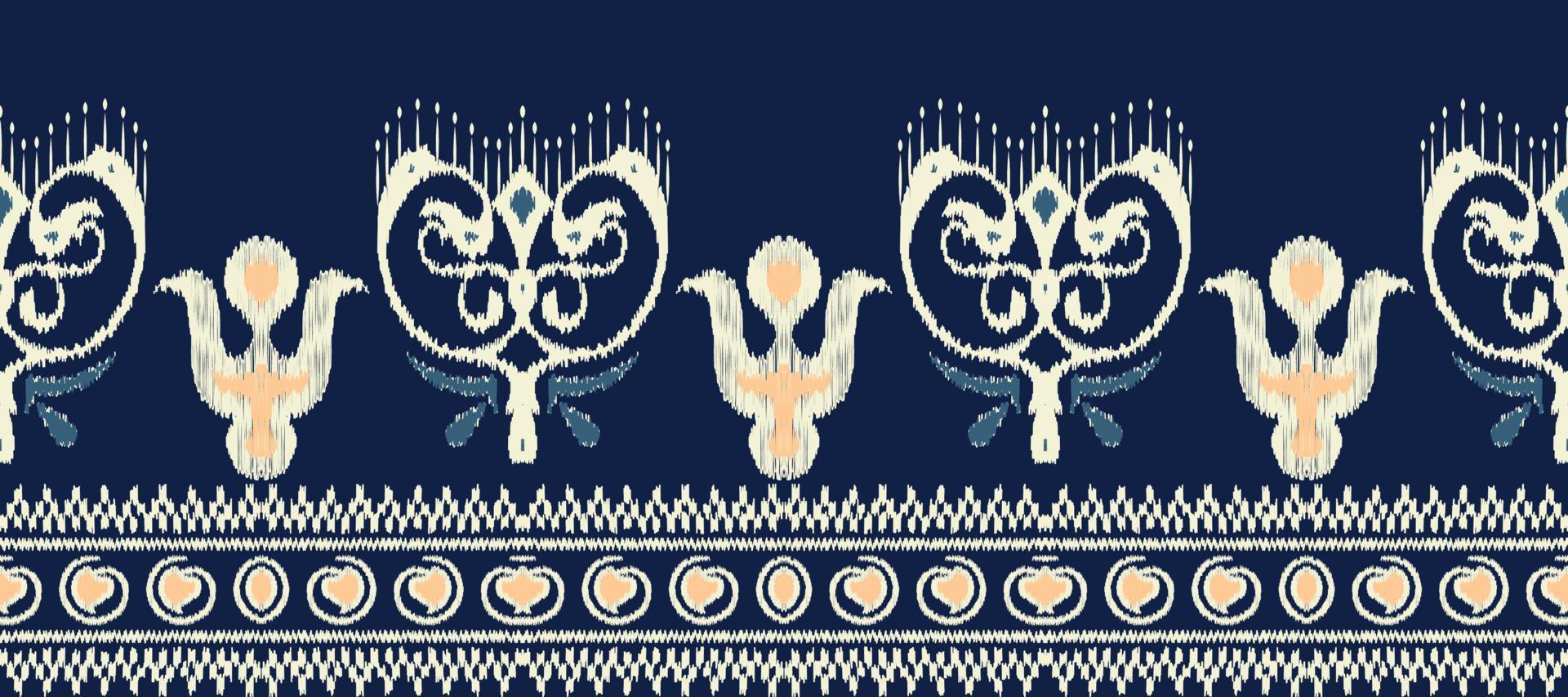 africano ikat paisley ricamo. batik tessile africano ikat senza soluzione di continuità modello digitale vettore design per Stampa saree Kurti Borneo tessuto confine ikkat dupatta