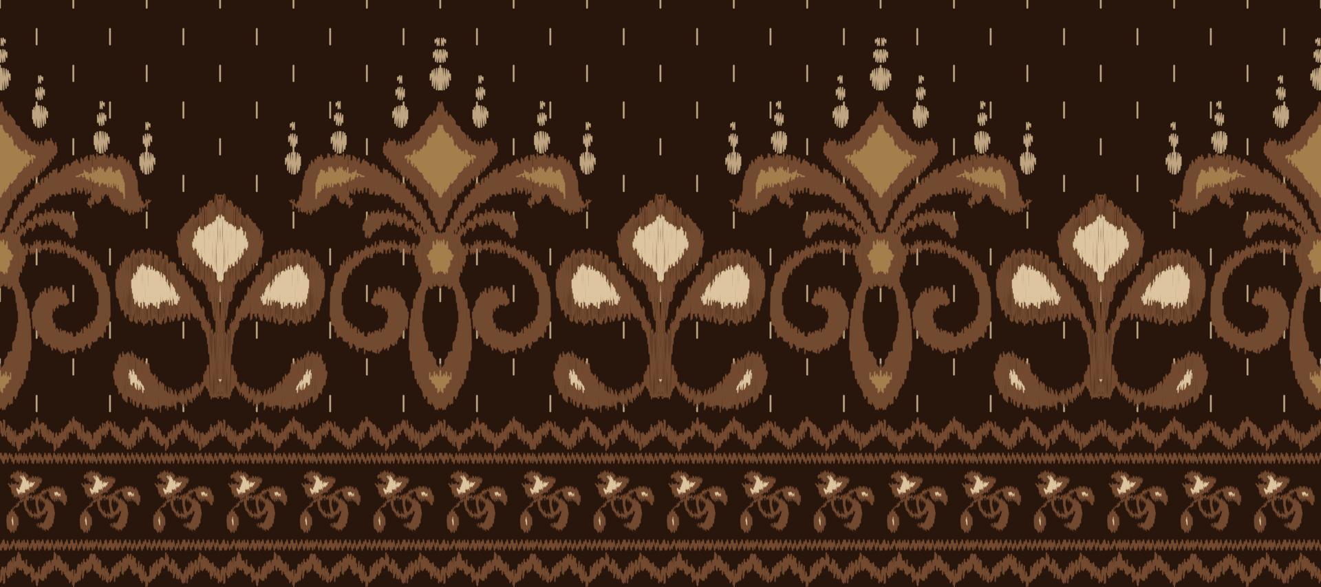 africano ikat paisley ricamo. etnico ikat senza soluzione di continuità modello ricamo. batik tessile senza soluzione di continuità modello digitale vettore design per Stampa saree Kurti Borneo tessuto confine spazzola festa indossare