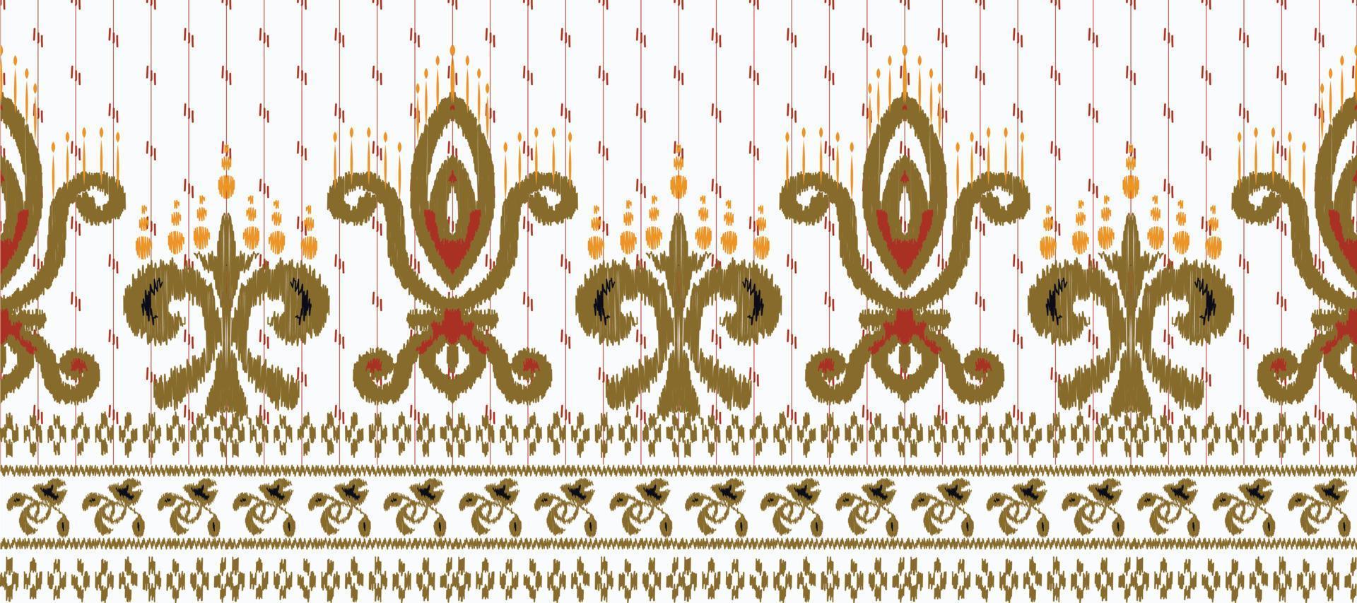 africano ikat paisley ricamo. batik tessile ikat Stampa senza soluzione di continuità modello digitale vettore design per Stampa saree Kurti Borneo tessuto confine spazzola elegante