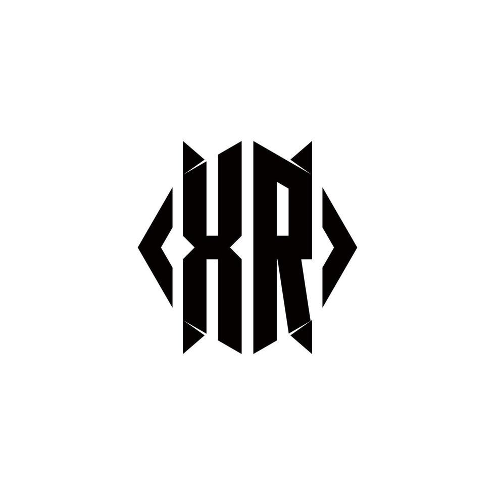 xr logo monogramma con scudo forma disegni modello vettore