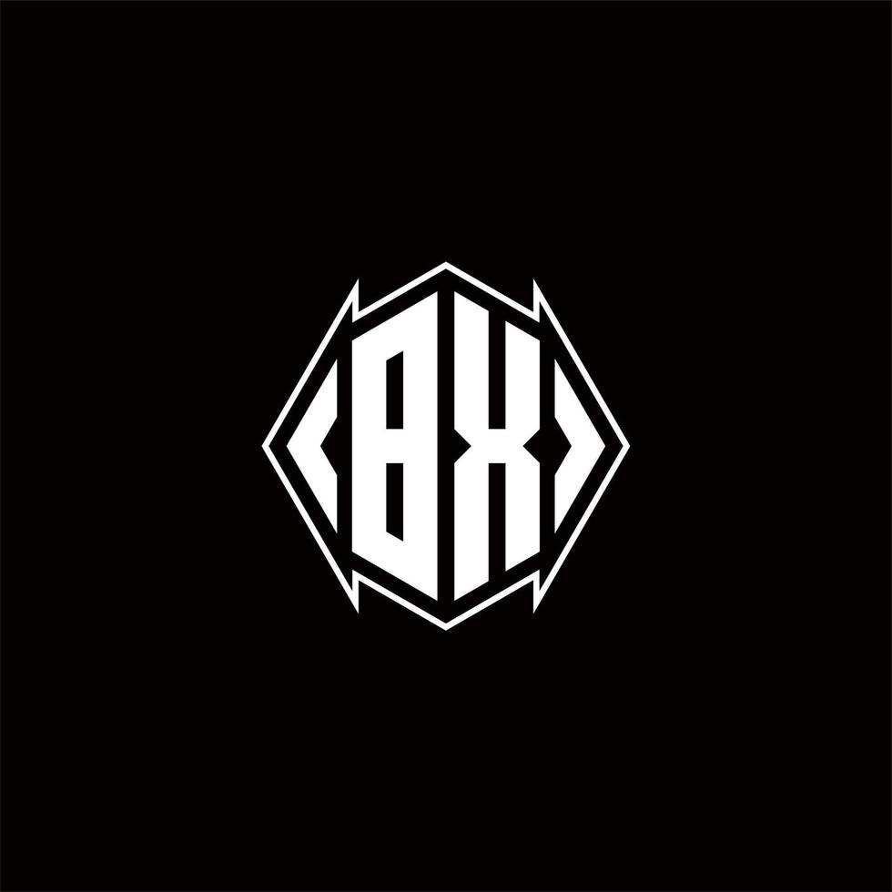 bx logo monogramma con scudo forma disegni modello vettore