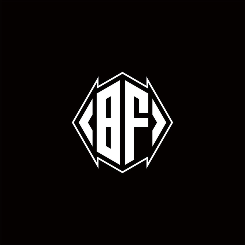 bf logo monogramma con scudo forma disegni modello vettore