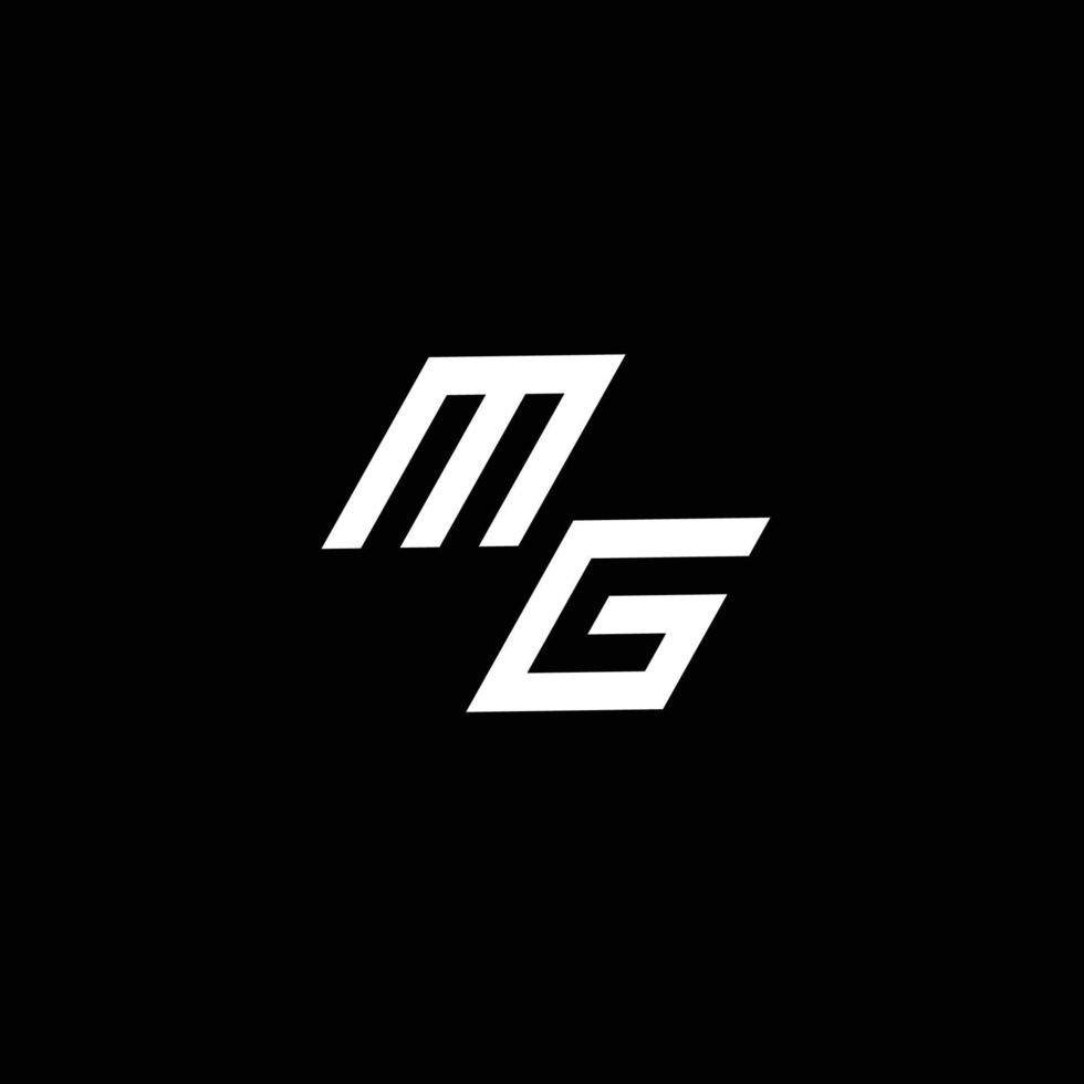 mg logo monogramma con su per giù stile moderno design modello vettore