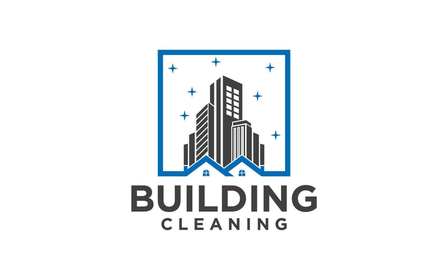Casa edificio pulizia servizio attività commerciale. logo design modelli vettore