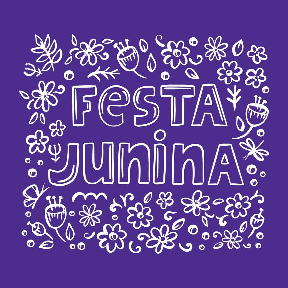 festa junina monoblu brasile vacanza vettore lettering impostato