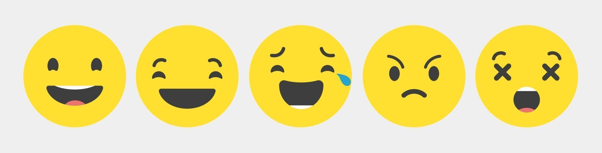 Emoticon design reazione insieme di raccolta - vettore