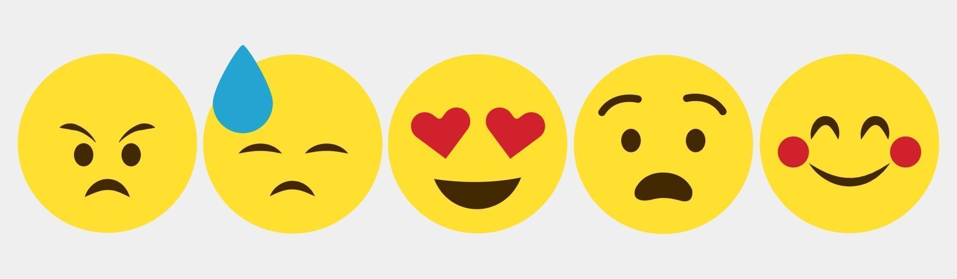 collezione di emoticon design set di reazione vettore