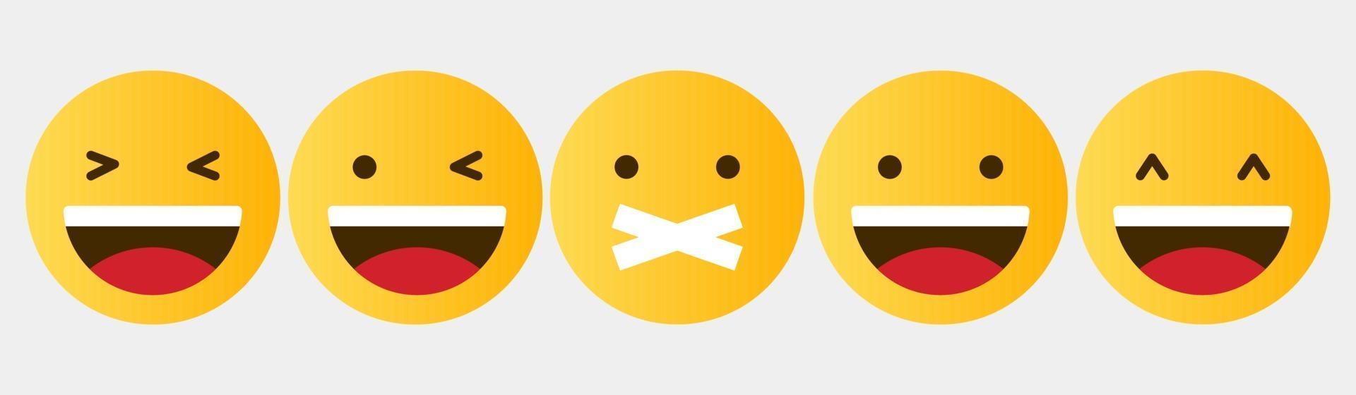 raccolta di set di design di reazione di emoticon vettore