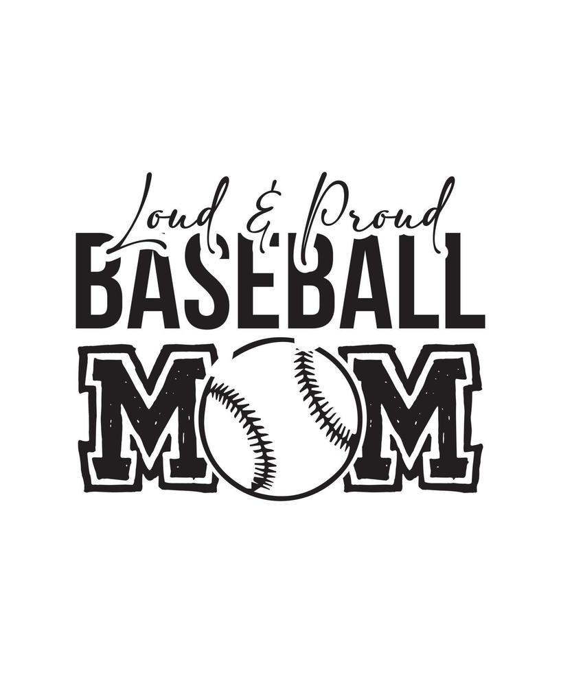 tipografia baseball maglietta design vettore png forte e orgoglioso baseball mamma