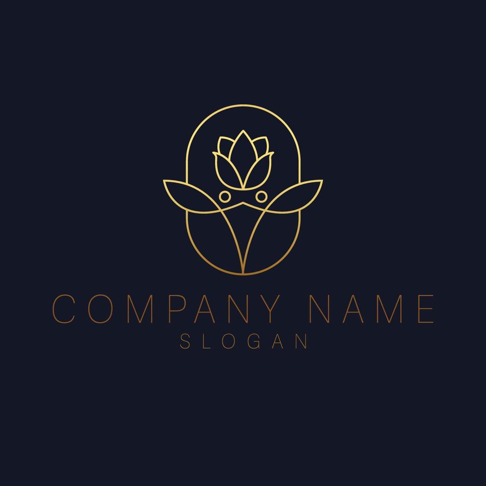 rosa icona logo design. linea arte floreale logotipo. tulipano fiore logo. vettore