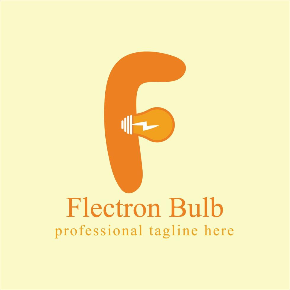 f lettera lampadina logo design vettore