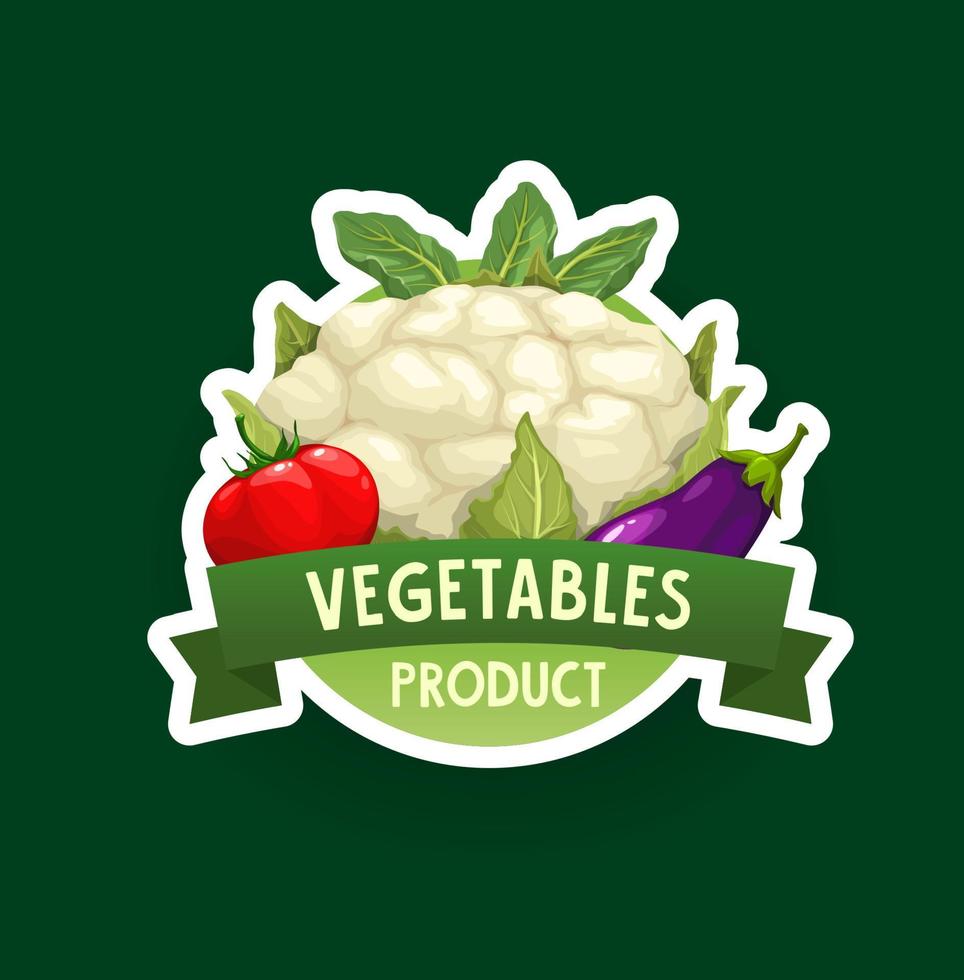 azienda agricola verdura, mercato verdure etichetta o icona vettore