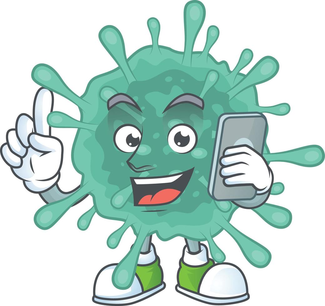 un' cartone animato personaggio di coronavirus vettore