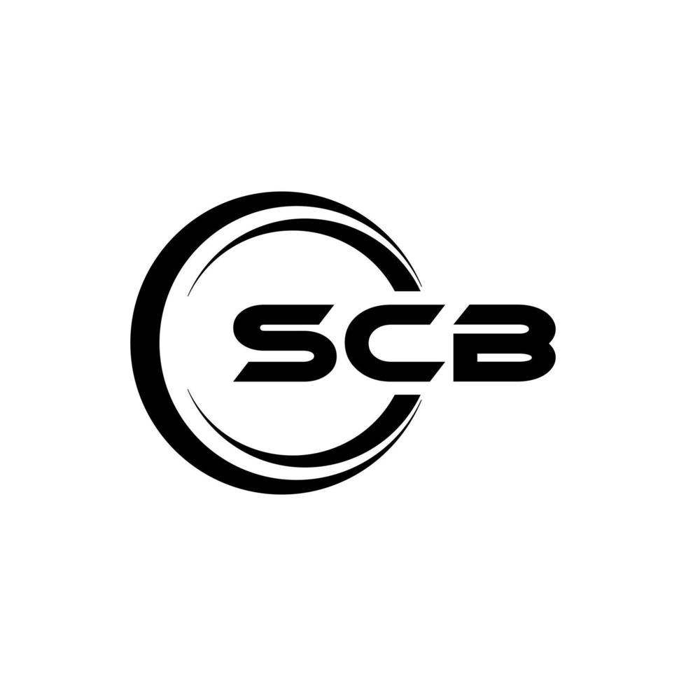 scb lettera logo design nel illustrazione. vettore logo, calligrafia disegni per logo, manifesto, invito, eccetera.